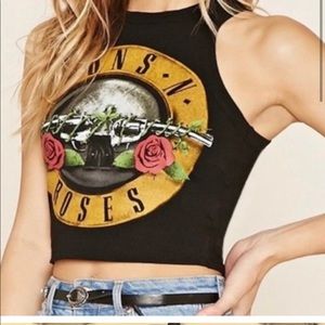 Crop Guns & Roses tank